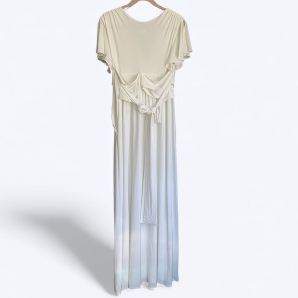 Anthropologie x BHLDN Mendoza Jersey Flowey Maxi Dress White NWOT SZ 8 - Picture 6 of 8